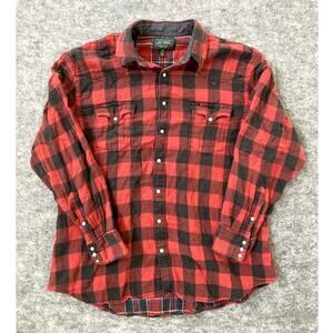 VTG Polo Country flannel dress shirt tartan Ralph Lauren western pearl snaps 2XL